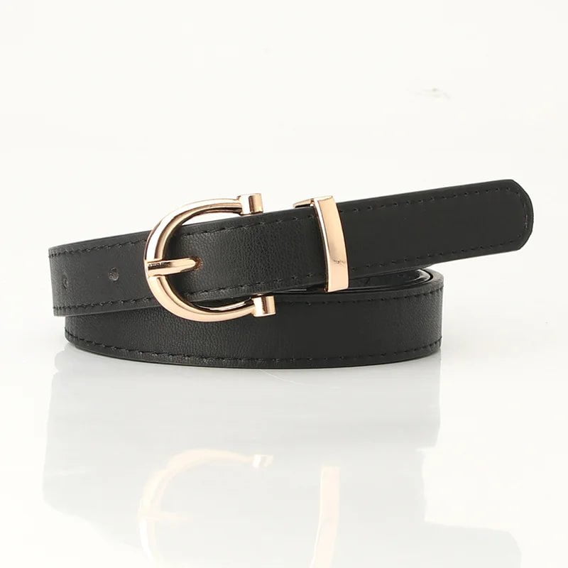 Simple Metal Buckle Women's Belts: Ideal for Dresses, Jeans, and Pants, Lady's Waistband from Luxury Designer Brand black / 105cm-41.33 inch