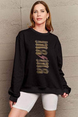 Simply Love Full Size MAMA Round Neck Sweatshirt Black / S