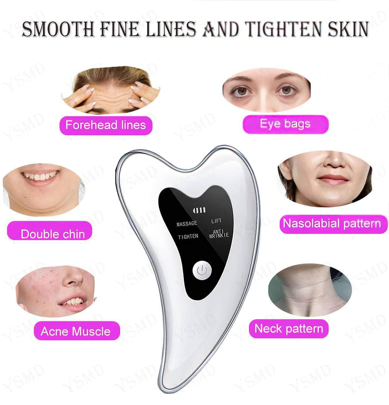 Skin Scraping Facial Massage Tools: Lifting, Tightening, Anti-Wrinkle, Double Chin Removal - Electric Face Massager