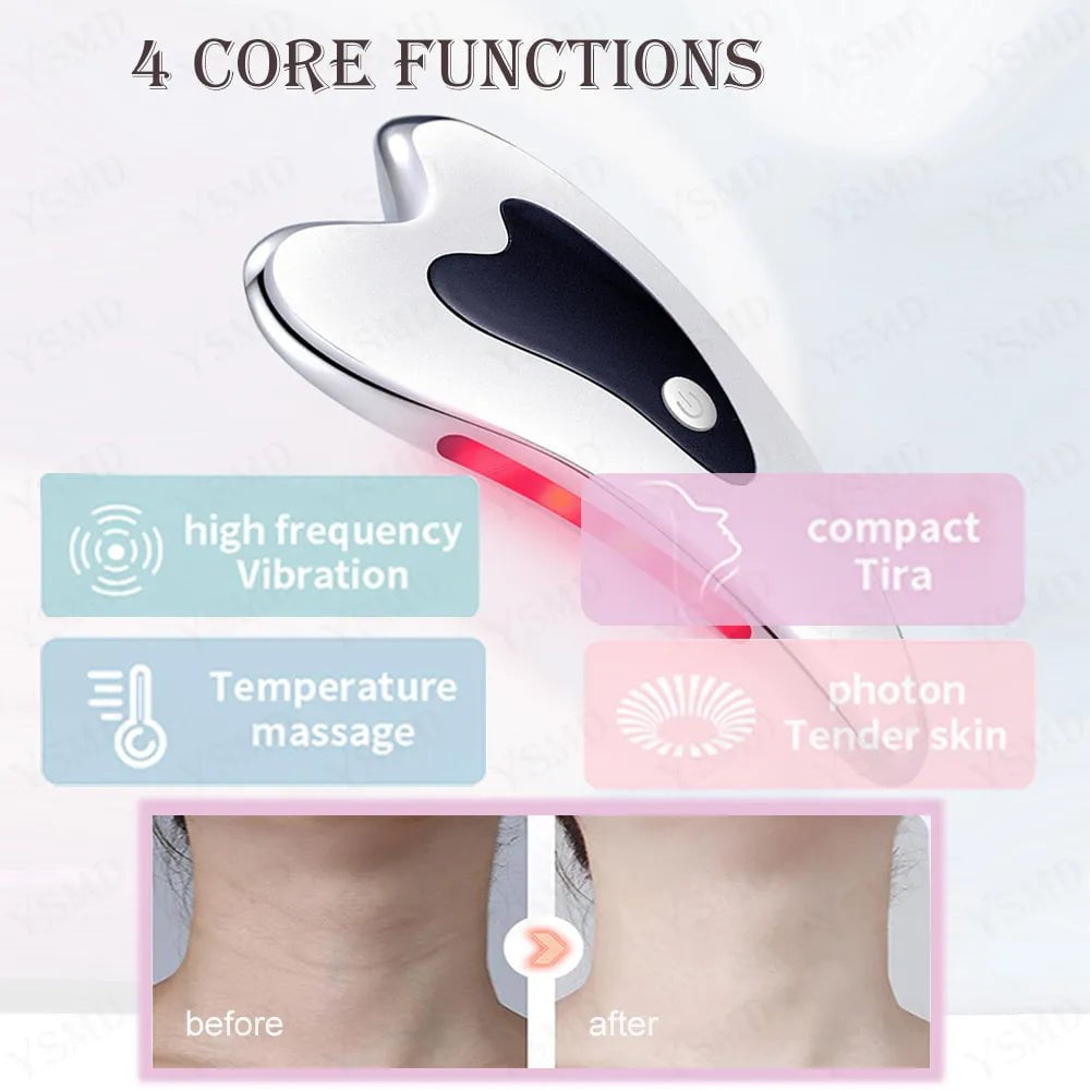 Skin Scraping Facial Massage Tools: Lifting, Tightening, Anti-Wrinkle, Double Chin Removal - Electric Face Massager