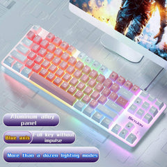 SKYLION H87 Wired Mechanical Keyboard: 10 Colorful Lighting Modes for Gaming & Office | Compatible with Windows & iOS