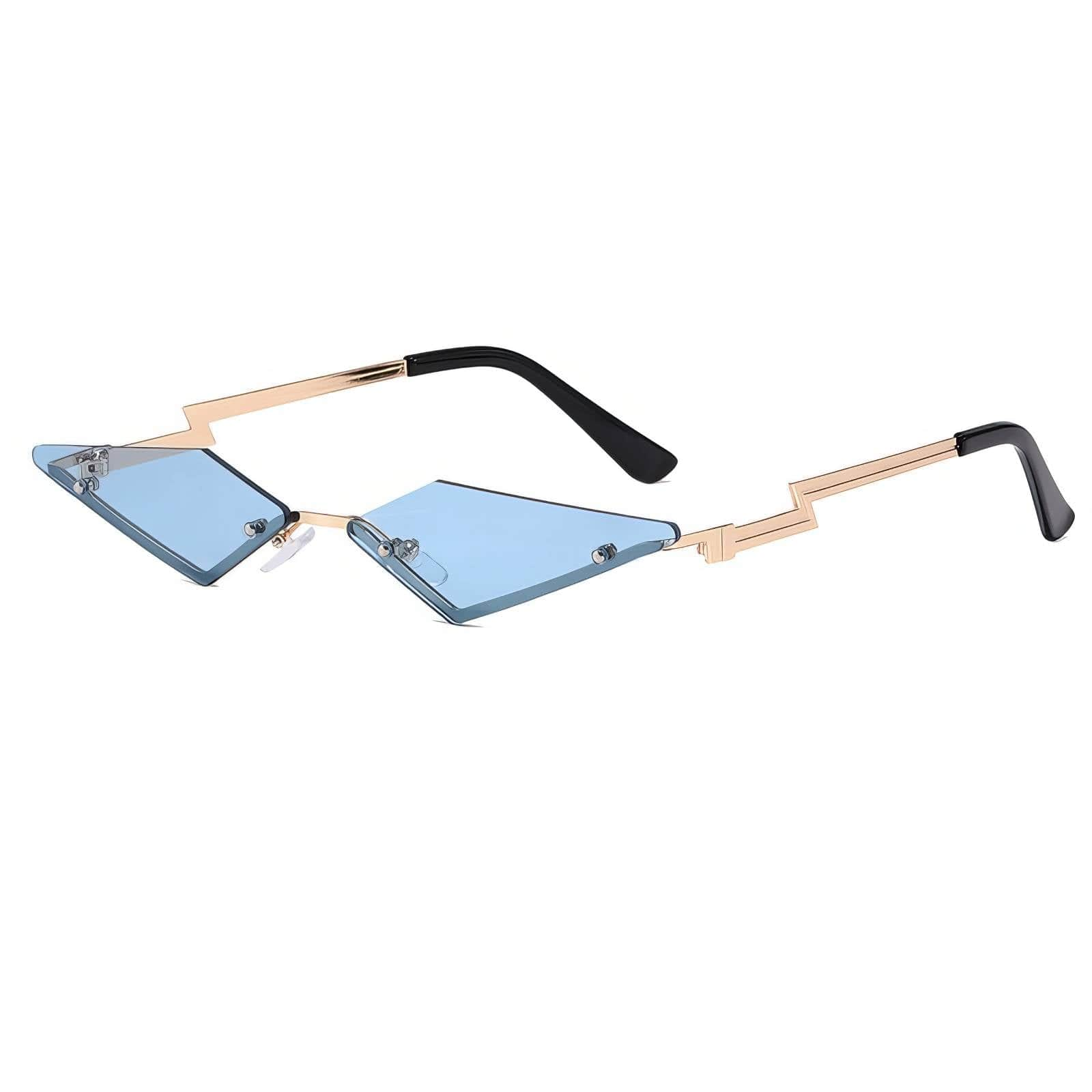 Sleek Cat Eye Sunglasses Light Blue/Gold / Resin