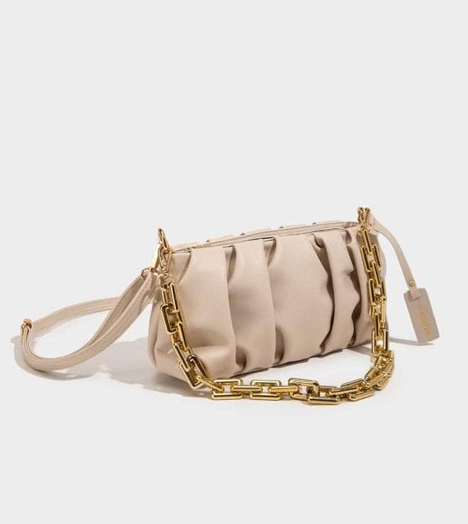 Sleek Chain-Embellished Shoulder Bag