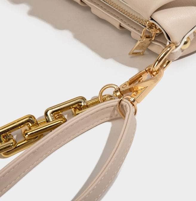 Sleek Chain-Embellished Shoulder Bag