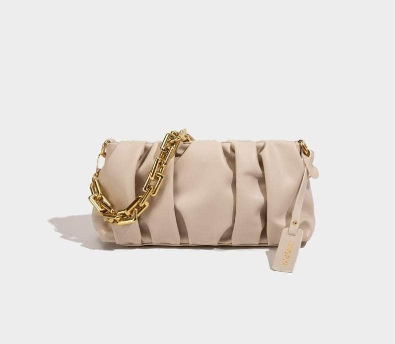 Sleek Chain-Embellished Shoulder Bag