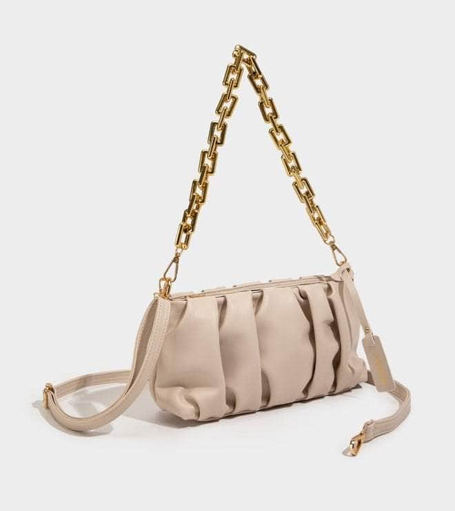 Sleek Chain-Embellished Shoulder Bag