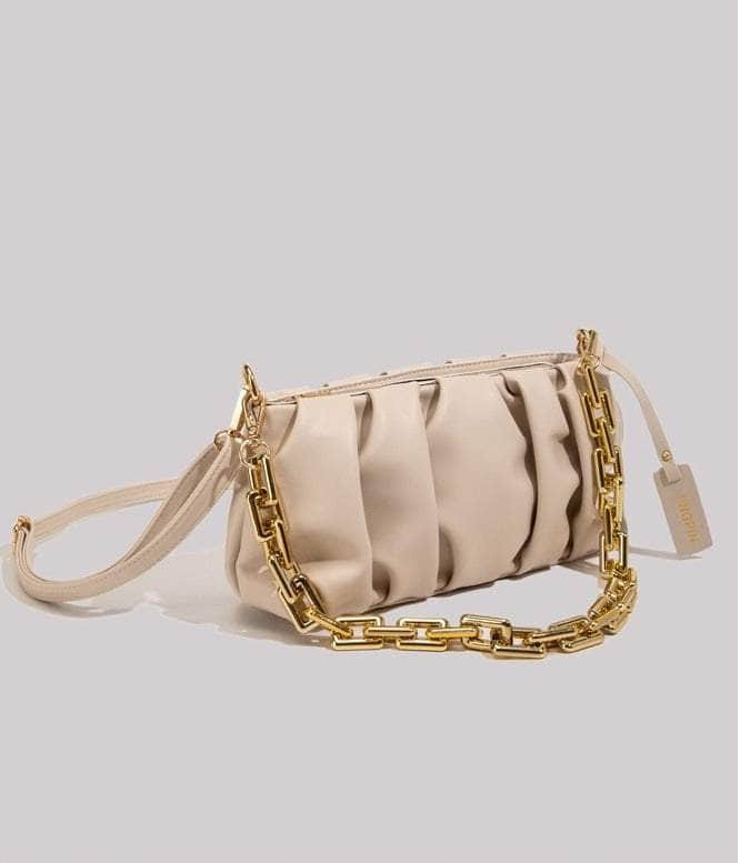 Sleek Chain-Embellished Shoulder Bag