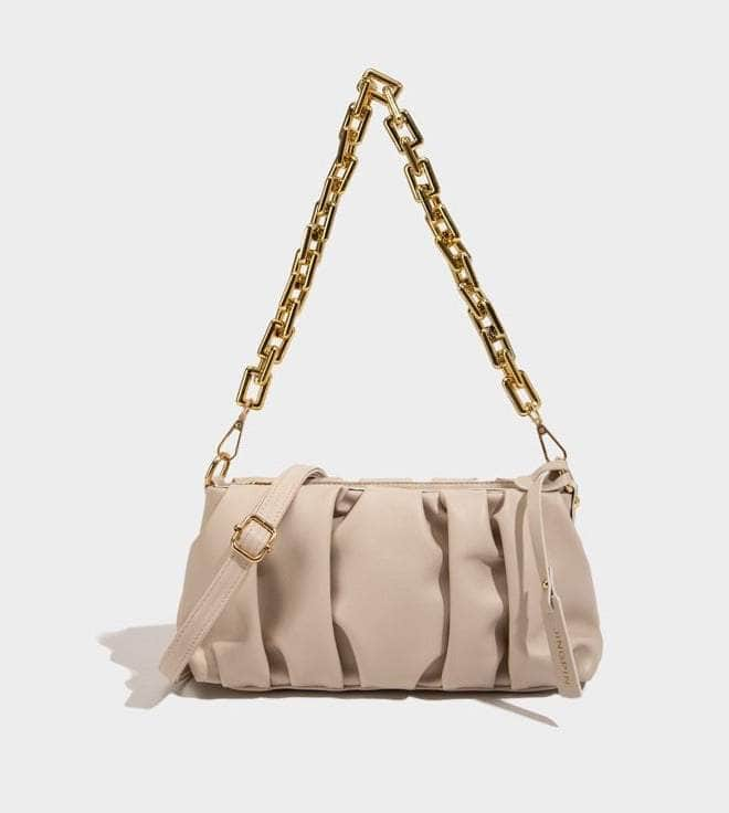 Sleek Chain-Embellished Shoulder Bag