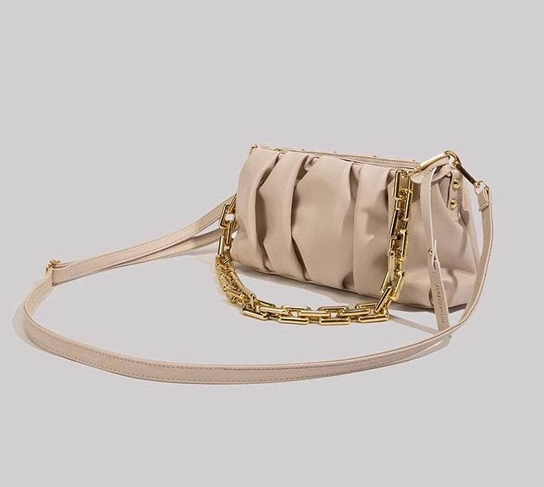 Sleek Chain-Embellished Shoulder Bag