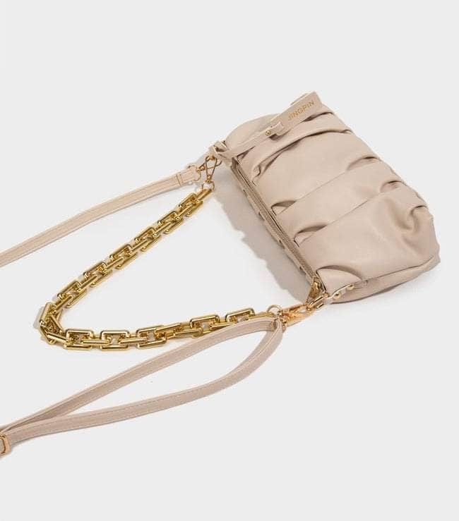 Sleek Chain-Embellished Shoulder Bag