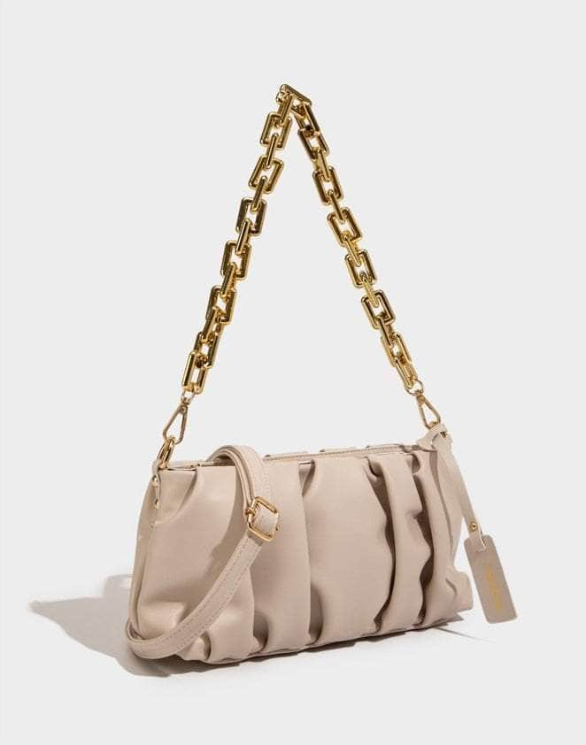 Sleek Chain-Embellished Shoulder Bag