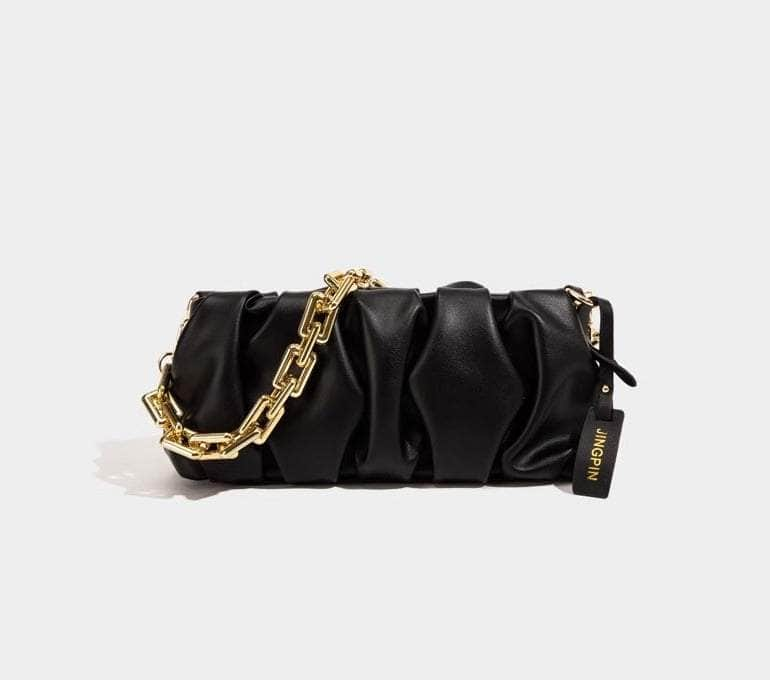 Sleek Chain-Embellished Shoulder Bag