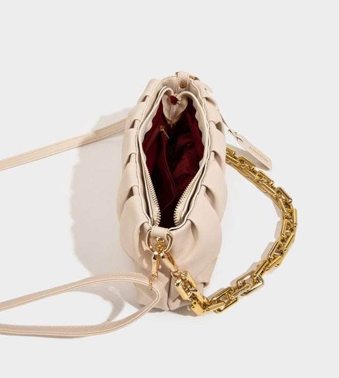 Sleek Chain-Embellished Shoulder Bag