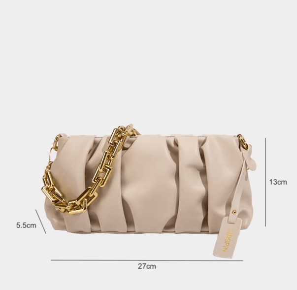 Sleek Chain-Embellished Shoulder Bag