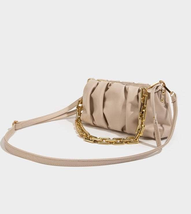 Sleek Chain-Embellished Shoulder Bag