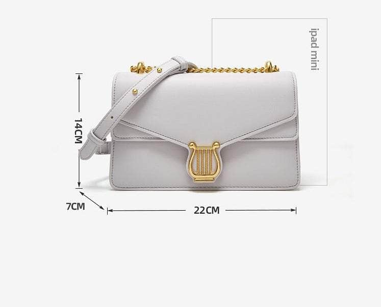 Sleek Chain Flap Square Bag with Gold Accent