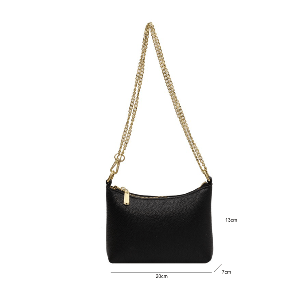 Sleek Chain Strap Leather Purse