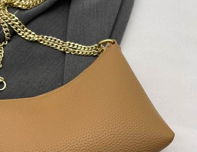 Sleek Chain Strap Leather Purse