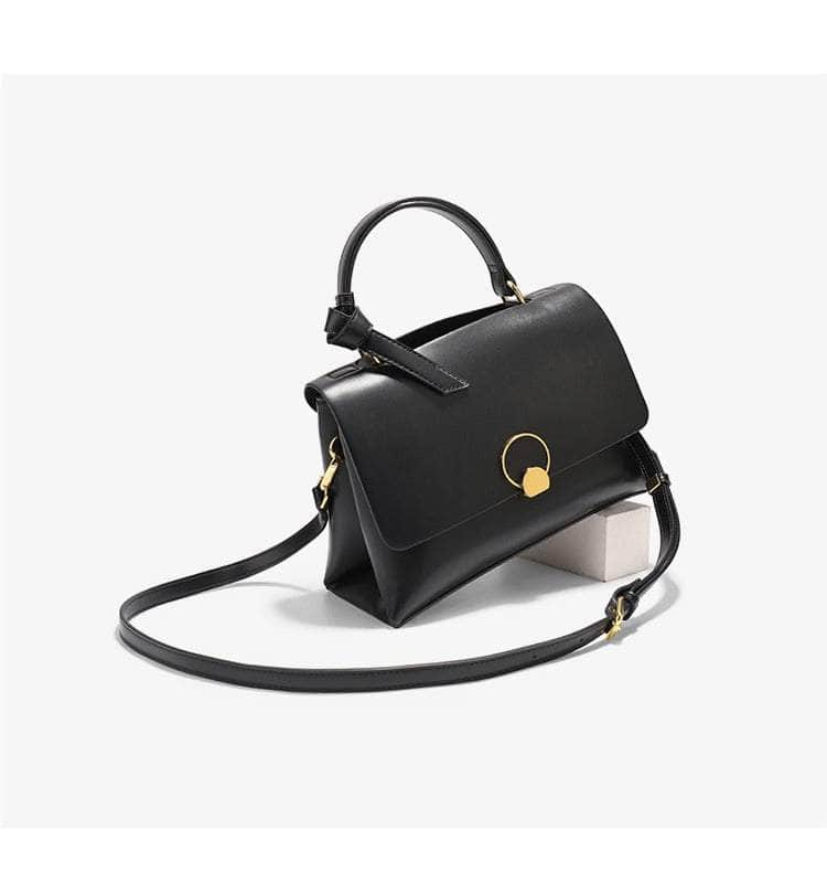 Sleek Flap Square Leather Purse