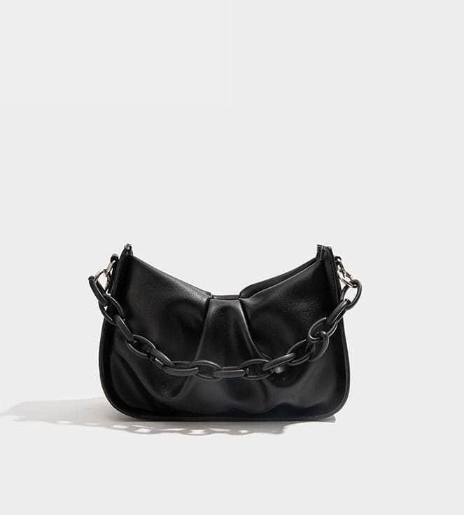 Sleek Ladies Shoulder Purse Black