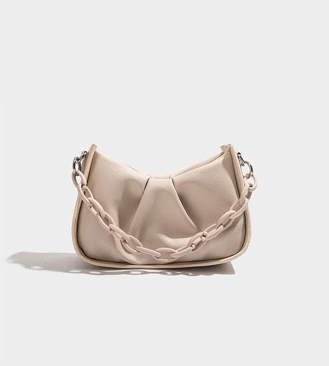 Sleek Ladies Shoulder Purse Ivory