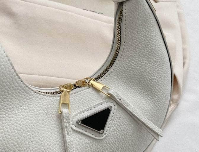 Sleek Leather Crescent Underarm Bag