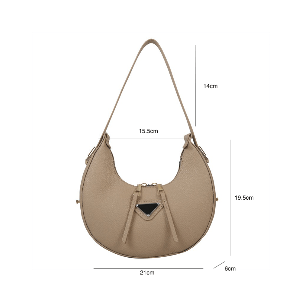 Sleek Leather Crescent Underarm Bag