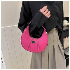 Sleek Leather Crescent Underarm Bag