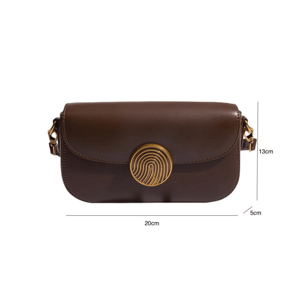 Sleek Leather Flap Shoulder with Gold Accent