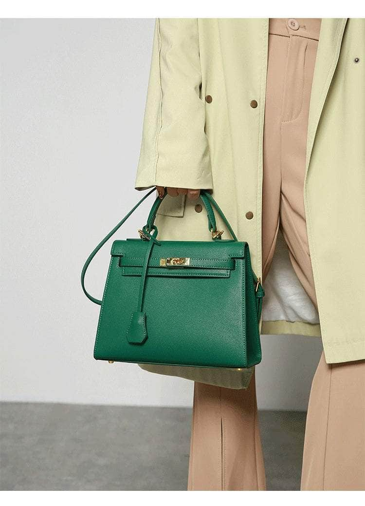 Sleek Leather Handbag with Shoulder Strap