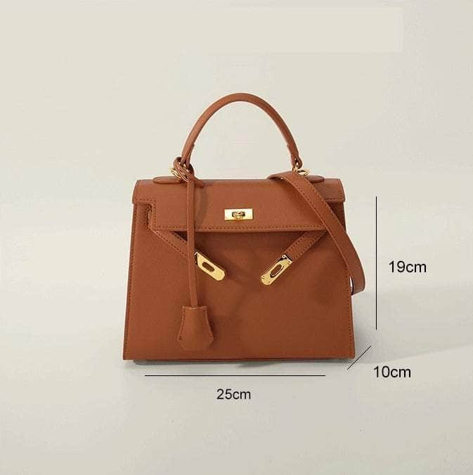 Sleek Leather Handbag with Shoulder Strap