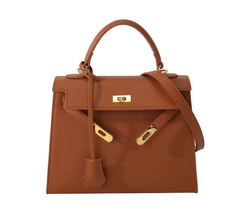 Sleek Leather Handbag with Shoulder Strap