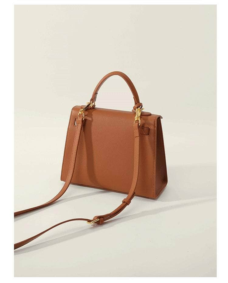 Sleek Leather Handbag with Shoulder Strap