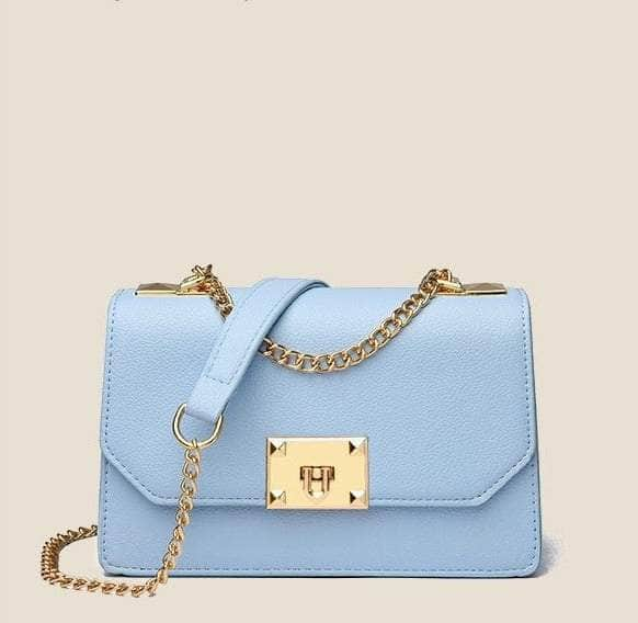 Sleek Mini Leather Bag Blue