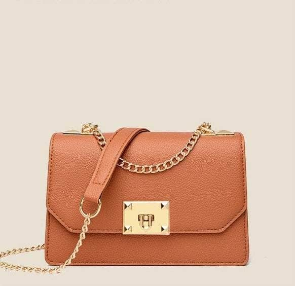 Sleek Mini Leather Bag Brown