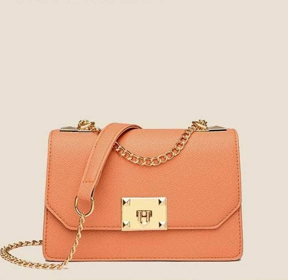 Sleek Mini Leather Bag Orange