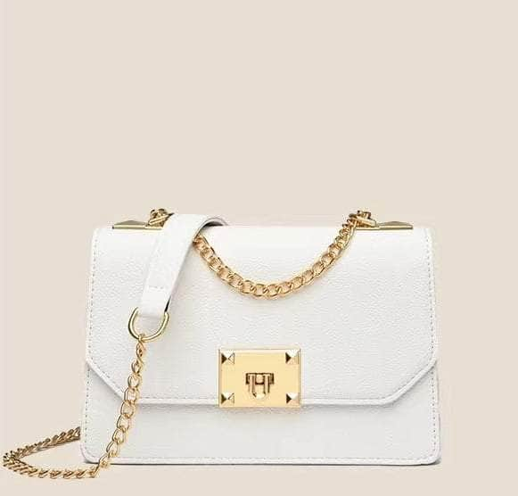 Sleek Mini Leather Bag White