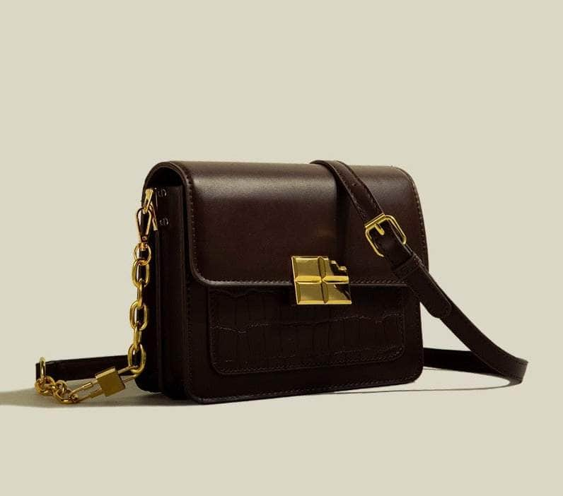 Sleek One-Shoulder Crossbody Bag Coffee