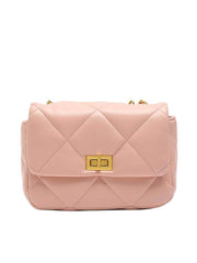 Sleek Quilted Flap Chain Bag with Gold Lock