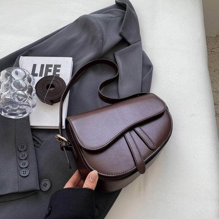 Sleek Saddle Shoulder Bag