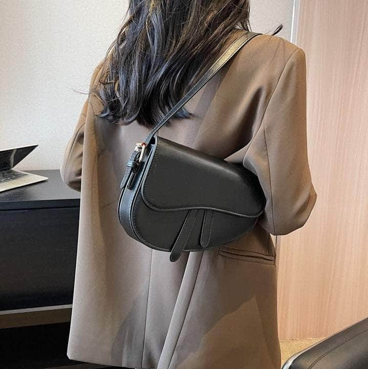 Sleek Saddle Shoulder Bag