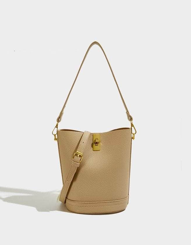 Sleek Shoulder Bucket Handbag