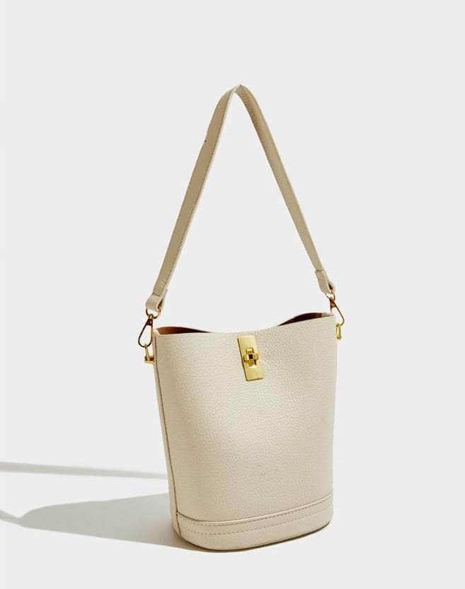 Sleek Shoulder Bucket Handbag