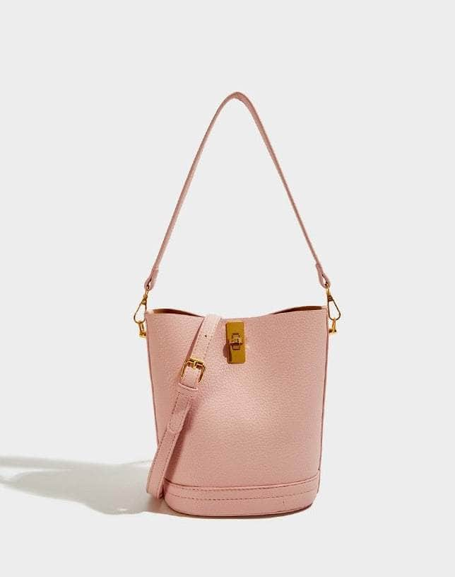 Sleek Shoulder Bucket Handbag