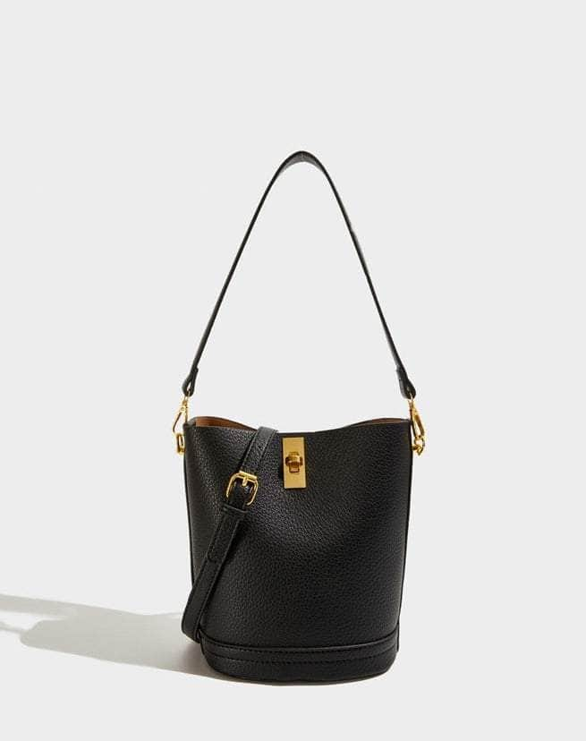 Sleek Shoulder Bucket Handbag