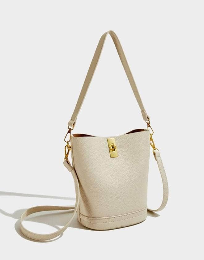 Sleek Shoulder Bucket Handbag