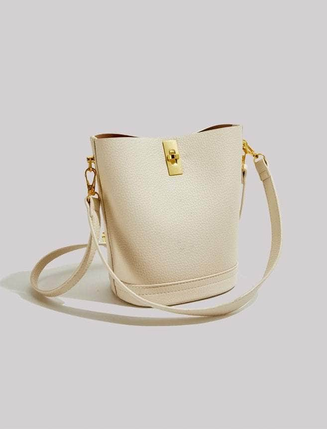 Sleek Shoulder Bucket Handbag