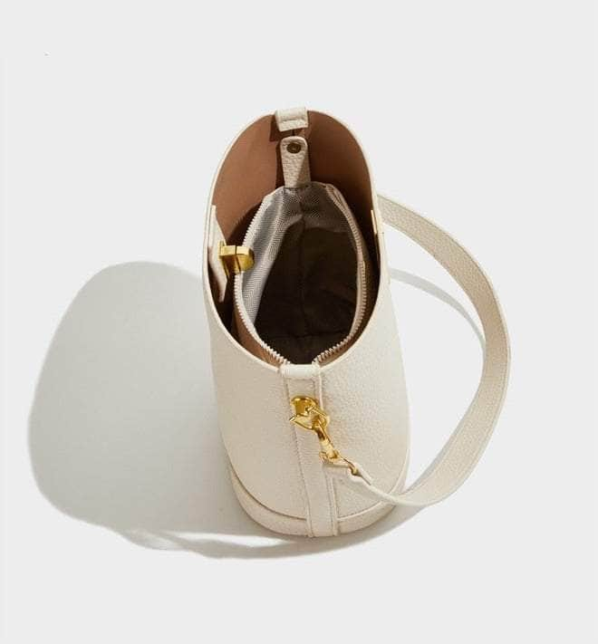 Sleek Shoulder Bucket Handbag