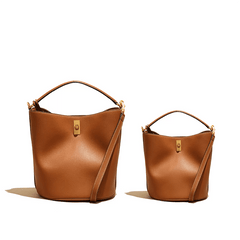 Sleek Shoulder Bucket Handbag