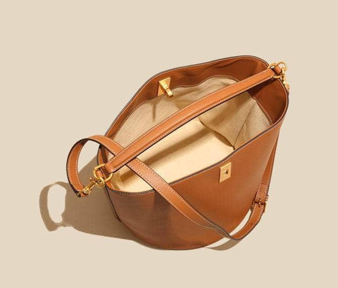 Sleek Shoulder Bucket Handbag